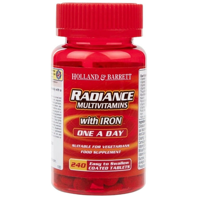 Radiance Multivitamins & Iron | One a Day - 240 Таблетки  Holland & Barrett - Nutra Best Bulgaria