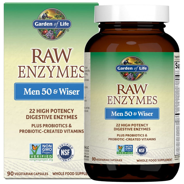 Raw Enzymes Men - 90 капсули  Garden Of Life - Nutra Best Bulgaria