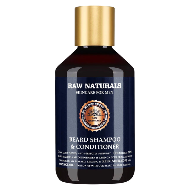 Raw Naturals, Beard Shampoo & Conditioner, 100% vegan, Beard Shampoo, Softness, 250 ml  Raw Naturals - Nutra Best Bulgaria