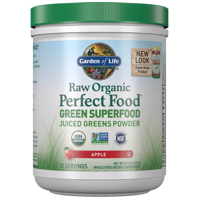 Raw Organic Perfect Food | Green Superfood - Apple - 231 грама  Garden Of Life - Nutra Best Bulgaria