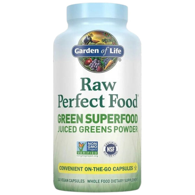 Raw Perfect Food  | Green Superfood - 240 капсули  Garden Of Life - Nutra Best Bulgaria