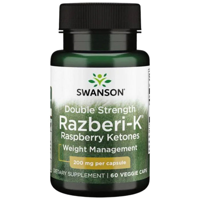 Razberi - K 200 mg | Double Strength Raspberry Ketones - 60 капсули  Swanson - Nutra Best Bulgaria