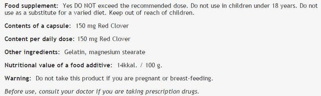 Red Clover 150 mg - 100 капсули  Bioherba - Nutra Best Bulgaria