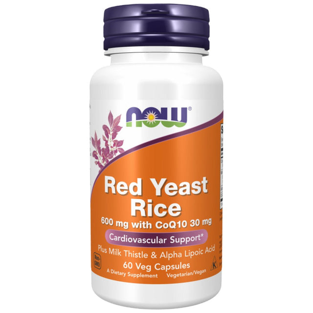Red Yeast Rice 600 mg with CoQ10 30 mg - 60 капсули  NOW Foods - Nutra Best Bulgaria