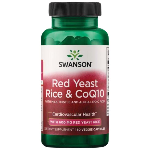 Red Yeast Rice & CoQ10 with Milk Thistle and Alpha Lipoic Acid - 60 капсули  Swanson - Nutra Best Bulgaria