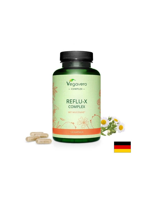 Reflu-X Complex mit Mucosave/ Билкова смес срещу киселинен рефлукс, 120 капсули, 100% Vegan Vegavero  Vegavero - Nutra Best Bulgaria