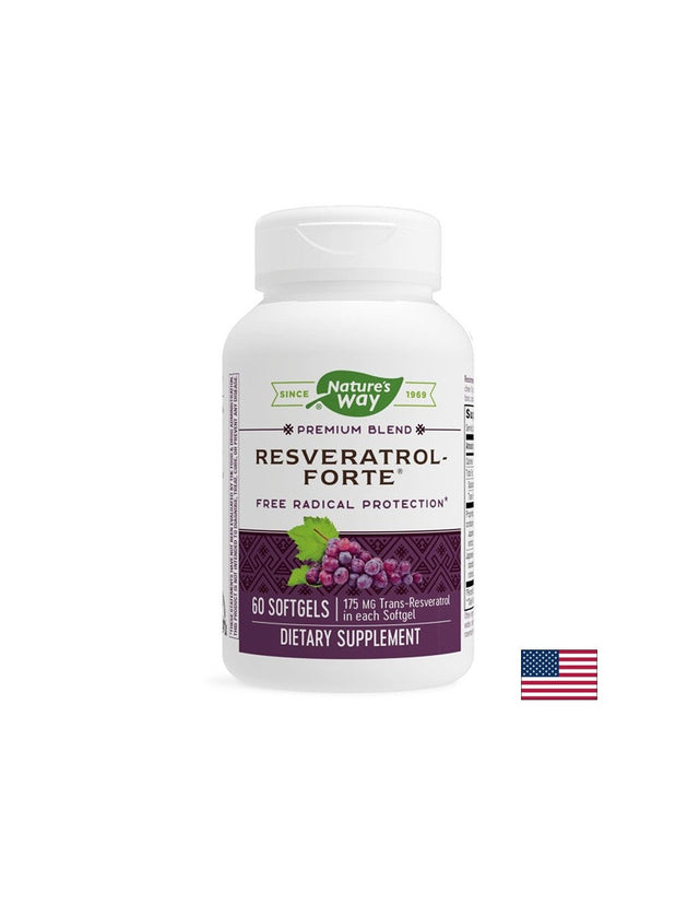 Resveratrol forte - Ресвератрол форте 450 mg, 60 софтгел капсули Nature’s Way  Nature’s Way - Nutra Best Bulgaria
