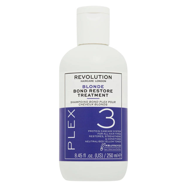 Revolution Haircare, Blonde Plex 3, Hair Treatment Shampoo, Restores, For Damaged Hair, 250 ml  Revolution Haircare - Nutra Best Bulgaria