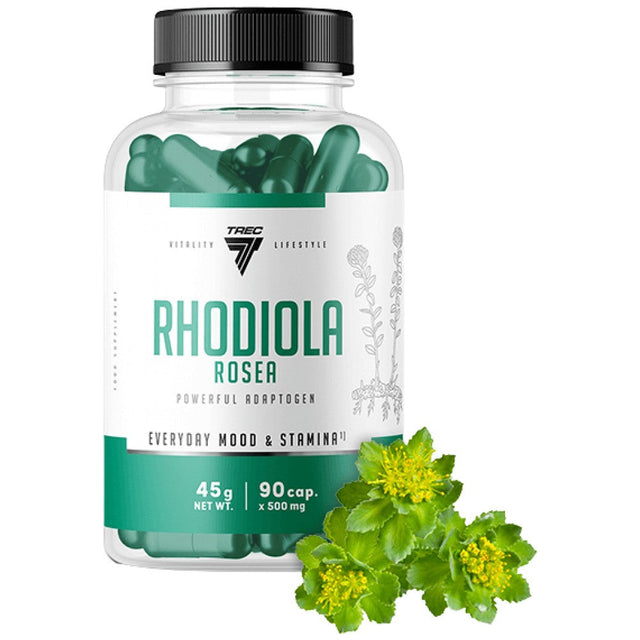 Rhodiola Rosea 500 mg | 100 mg Root Extract - 90 капсули  Trec Nutrition - Nutra Best Bulgaria