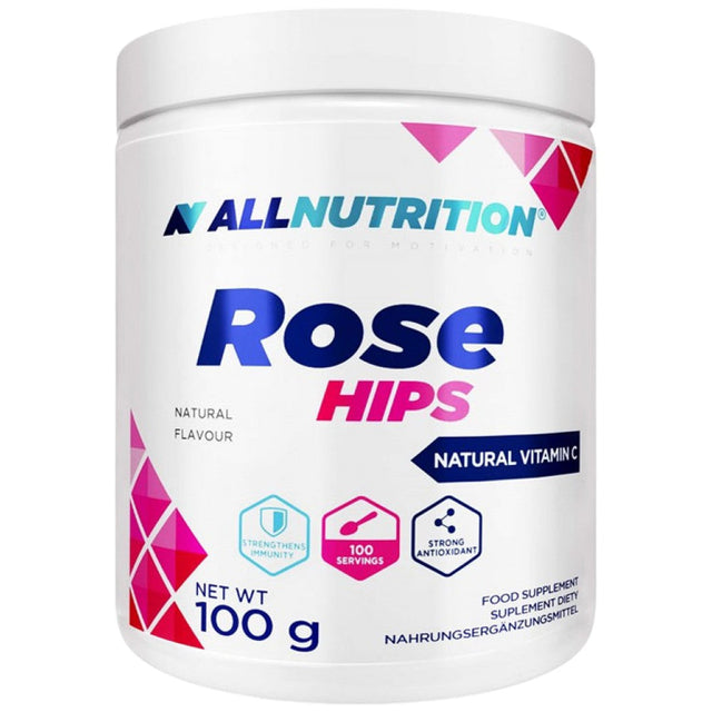 Rose Hips Powder | Natural Vitamin C - 100 грама  AllNutrition - Nutra Best Bulgaria