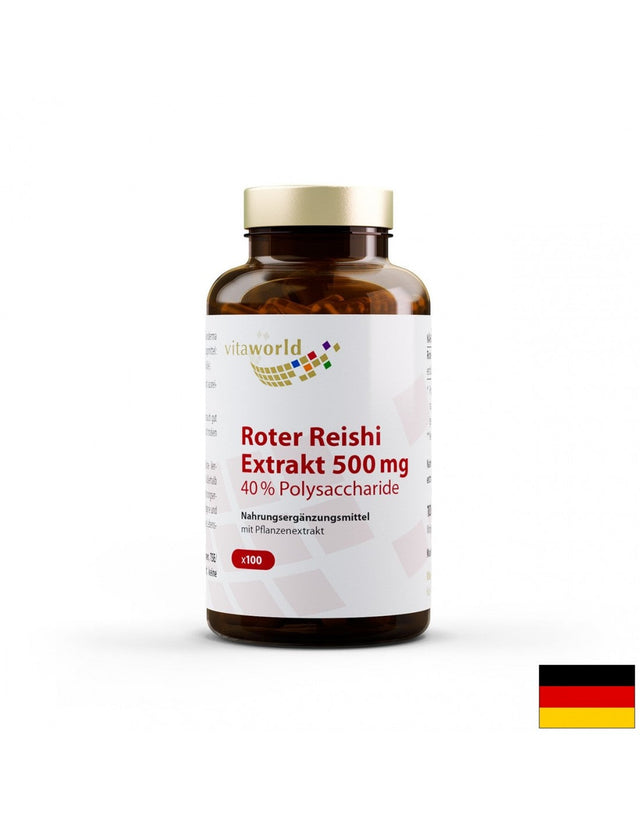 Roter Reishi extrakt / Червено Рейши 500 mg, 100 капсули  Vita World - Nutra Best Bulgaria