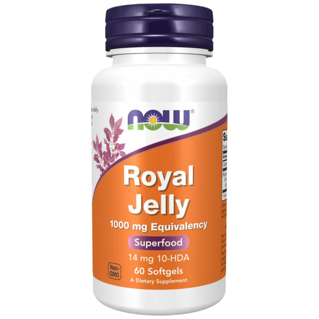 Royal Jelly 1000 mg - 60 Гел капсули  NOW Foods - Nutra Best Bulgaria