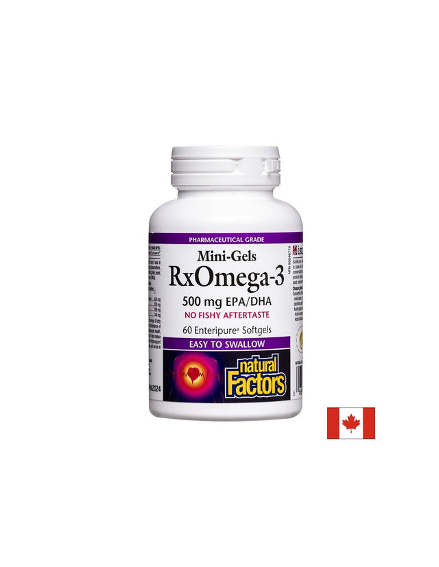 Rx Omega-3 Мини гелс, 500 mg (EPA 356 mg/ DHA 144 mg) х 60 софтгел капсули Natural Factors  Natural Factors - Nutra Best Bulgaria