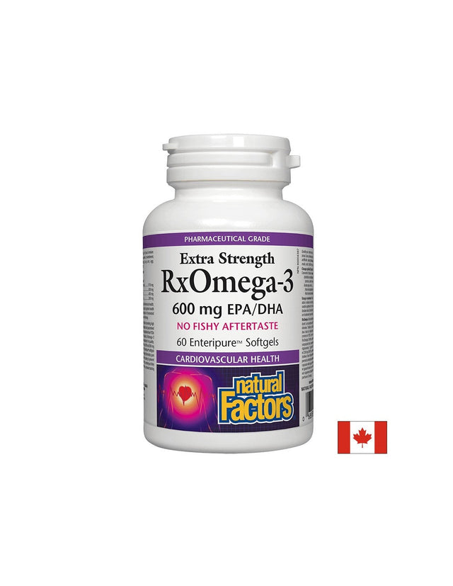 RxOmega-3 Extra Strength / Рибено масло, 1170 mg (600 mg EPA/DHA) х 60 софтгел капсули Natural Factors  Natural Factors - Nutra Best Bulgaria