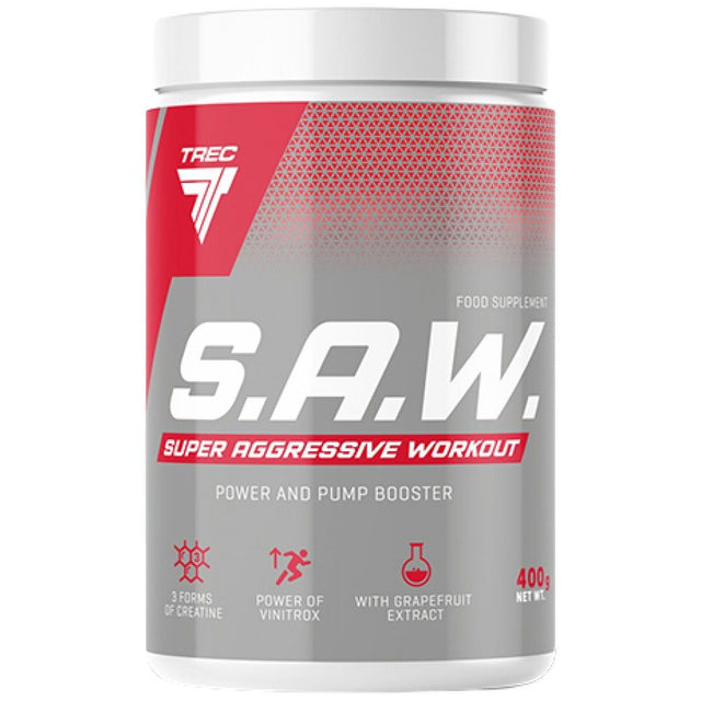S.A.W. Powder | Super Aggressive Pre-Workout - 400 грама  Trec Nutrition - Nutra Best Bulgaria