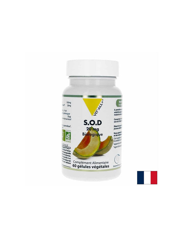 Клетъчно здраве - Супер Оксид Дисмутаза - S.O.D (Super Oxide Dismutase), 20 mg x 60 капсули  Vit'all Plus - Nutra Best Bulgaria
