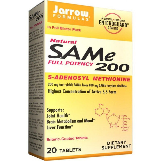 SAM-e 200 mg - 20 Таблетки  Jarrow Formulas - Nutra Best Bulgaria