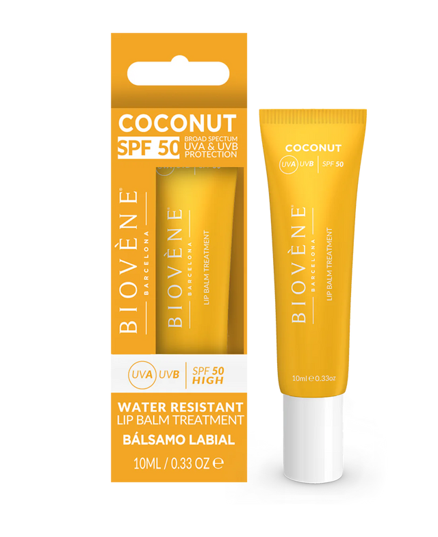 Слънцезащитен балсам за устни с кокос SPF 50 - 10 мл  Biovène Barcelona - Nutra Best Bulgaria