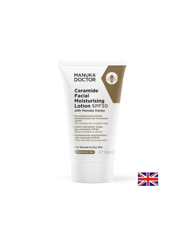 Хидратиращ лосион за лице със серамиди и мед от манука, SPF30, 50 ml  Manuka Doctor - Nutra Best Bulgaria