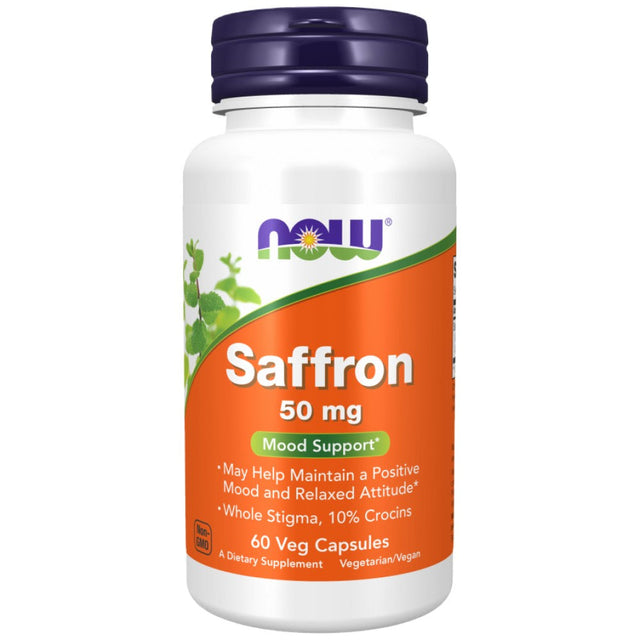 Saffron 50mg - 60 капсули  NOW Foods - Nutra Best Bulgaria
