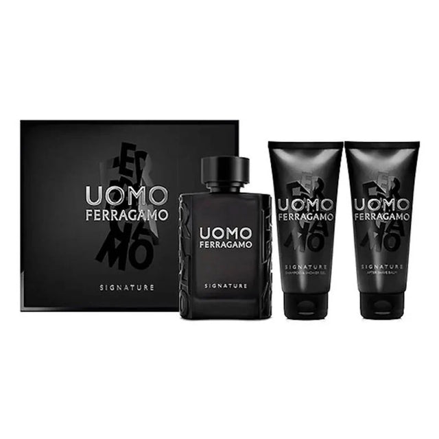 Salvatore Ferragamo – Uomo Signature Eau De Parfum 100ml + Shower Gel 100ml + After Shave Balsam 100ml  Salvatore Ferragamo - Nutra Best Bulgaria