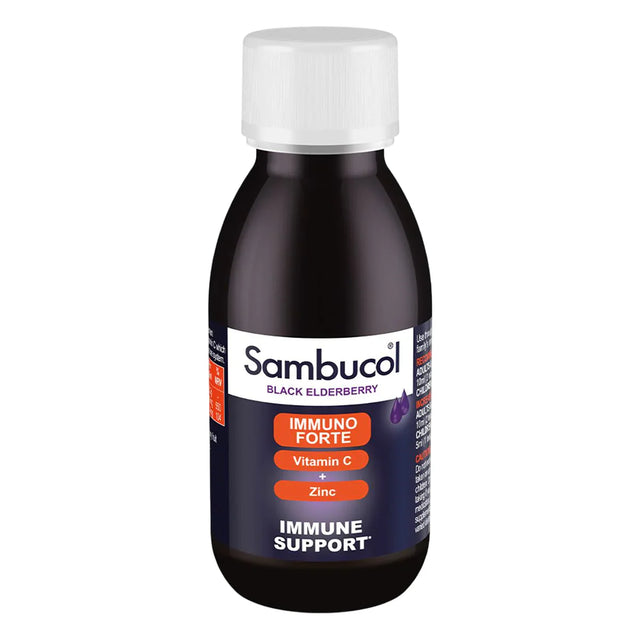 Sambucol, Immuno Forte, Black Eldeberry, Vitamin C & Zinc, Support The Immune System, Syrup, 120 ml  Sambucol - Nutra Best Bulgaria