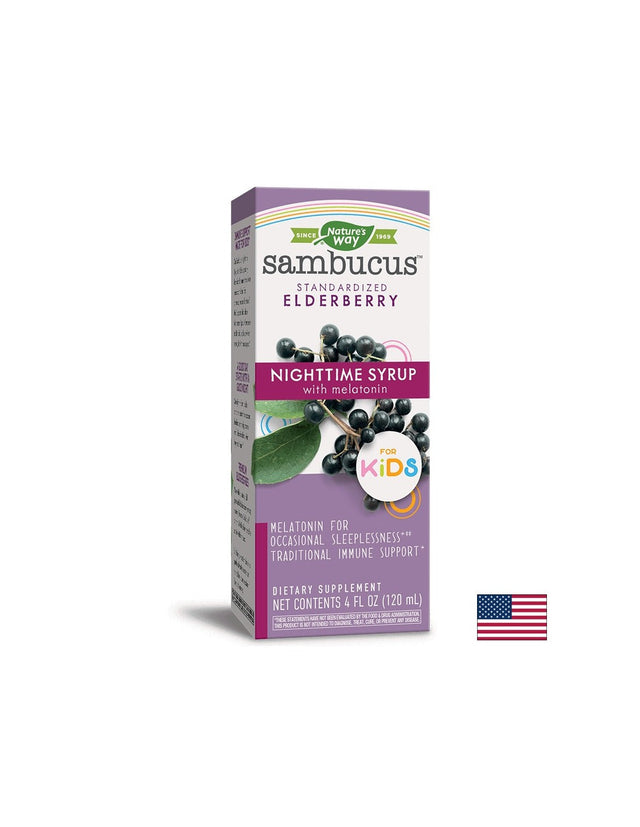 Sambucus For Kids Night Time Syrup 120 ml - 120 мл  Nature’s Way - Nutra Best Bulgaria