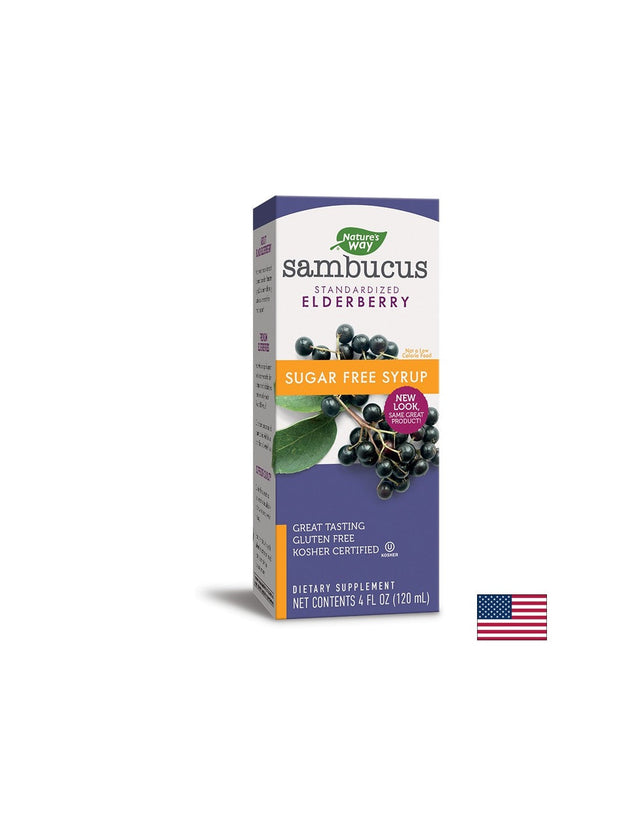 Sambucus Sugar Free Syrup 120 ml - 120 мл  Nature’s Way - Nutra Best Bulgaria