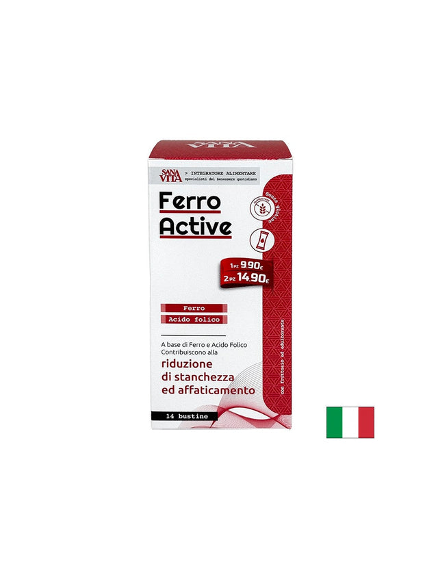 Анемия - ФероАктив SanaVita (желязо + фолиева киселина), 14 сашета с течност  Paladin Pharma - Nutra Best Bulgaria