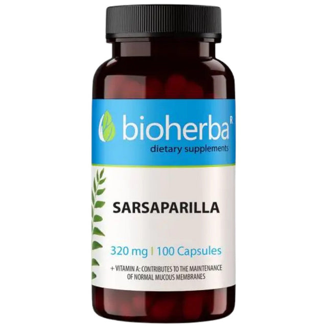 Sarsaparilla 250 mg - 100 капсули  Bioherba - Nutra Best Bulgaria