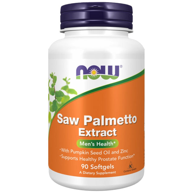 Saw Palmetto Extract | with Pumpkin Seed Oil and Zinc - 90 Гел капсули  NOW Foods - Nutra Best Bulgaria