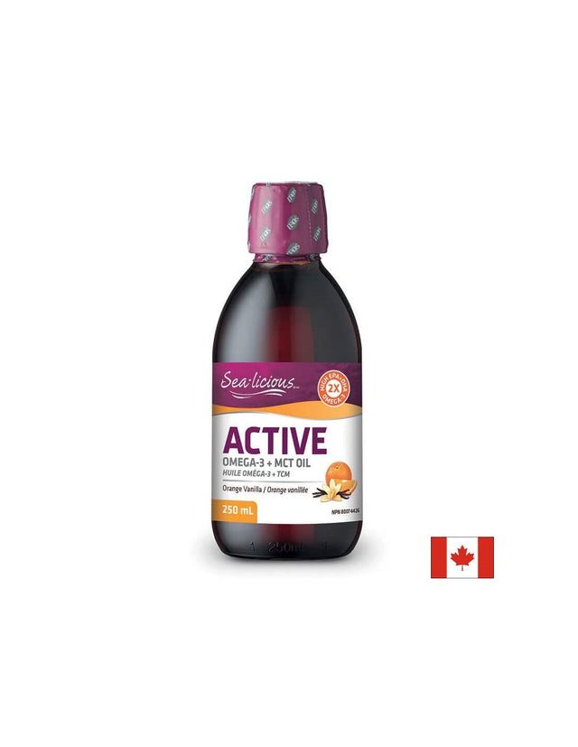 Sea-Licious® Active Omega-3 | Vitamin D3 & MCT Oil - 250 мл  Natural Factors - Nutra Best Bulgaria