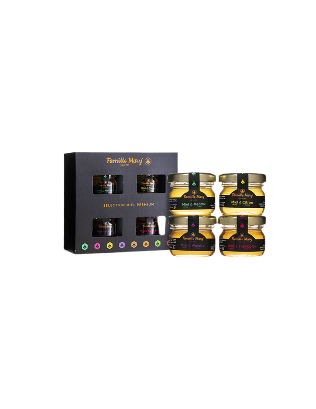 Селекция от премиум акациеви медове с етерични масла - Selection Miel Premium , 4 бр. х 30 g  Famille Mary - Nutra Best Bulgaria