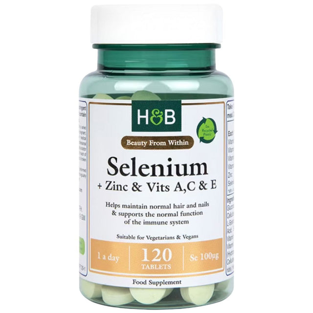 Selenium 100 mcg + Zinc & Vits A, C & E - 120 Таблетки  Holland and Barrett - Nutra Best Bulgaria