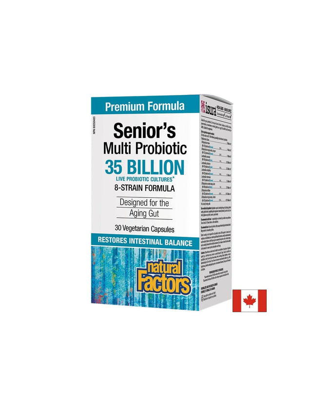 Senior’s Multi Probiotic | 35 Billion Live Cultures, 8 Strains - 30 капсули  Natural Factors - Nutra Best Bulgaria