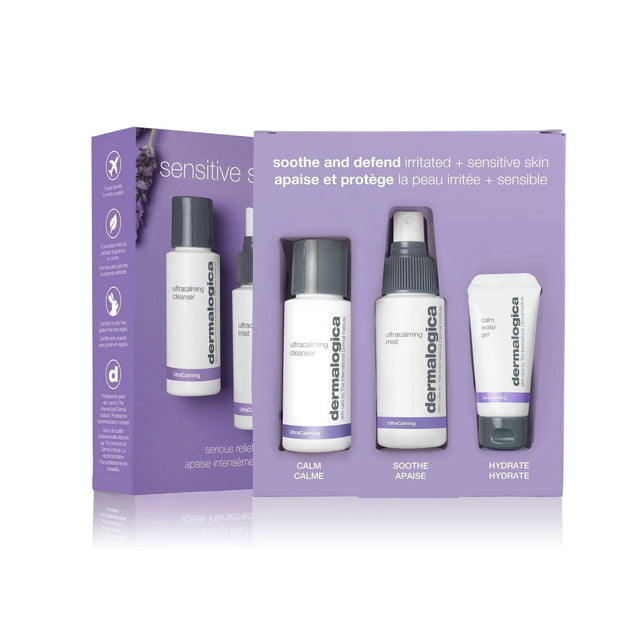 Sensitive Skin Rescue Kit Set Dermalogica: UltraCalming, Cleansing Gel, For Face, 50 ml + UltraCalming, Calming, Mist Lotion, For Face, 50 ml + UltraCalming, Glycerin, Hydrating, Day & Night, Gel, For Face, 15 ml  Dermalogica - Nutra Best Bulgaria