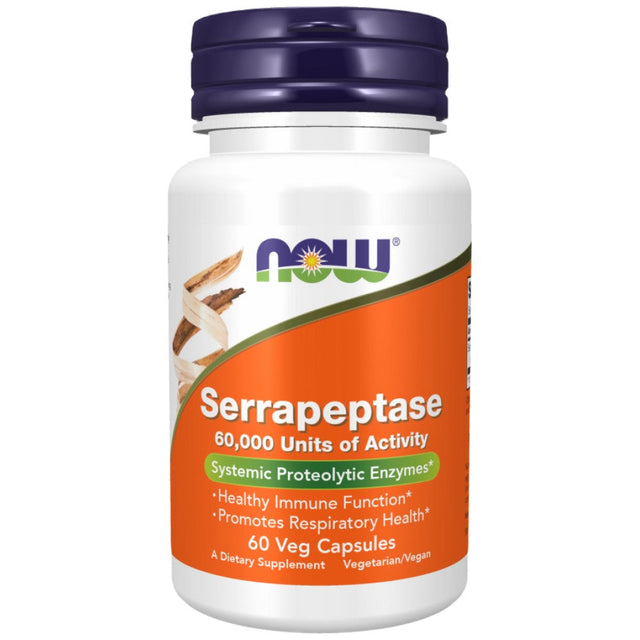 Serrapeptase 60.000 SPU [60 капсули, 60 Дози]  NOW Foods - Nutra Best Bulgaria