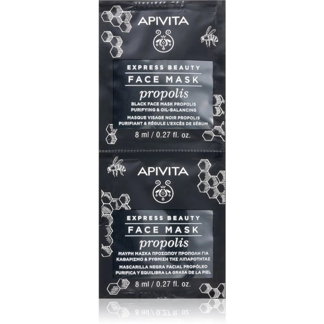 Set, Apivita, Propolis, Cleansing & Purifying, Mud Mask, For Face, 2 pcs, 8 ml  Apivita - Nutra Best Bulgaria