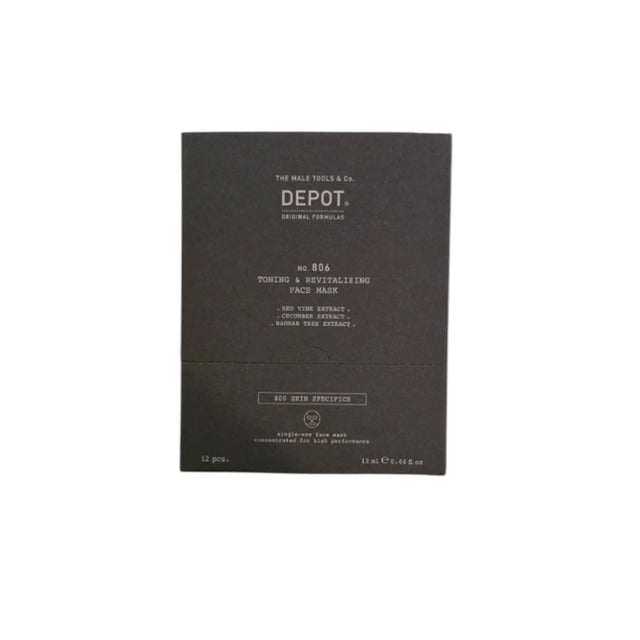 Set, Depot, 800 Skin Specifics No. 806, Hyaluronic Acid, Toning & Revitalizing, Sheet Mask, For Face, Day, 12 pcs, 13 ml  Depot - Nutra Best Bulgaria