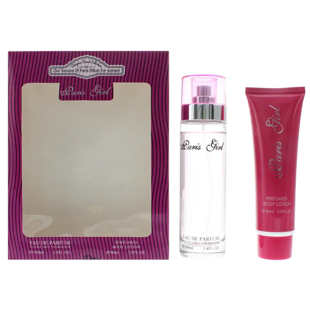 Set Designer French: Paris Girl, Eau De Parfum, For Women, 100 ml + Paris Girl, Hydrates, Body Lotion, 90 ml  Designer French - Nutra Best Bulgaria