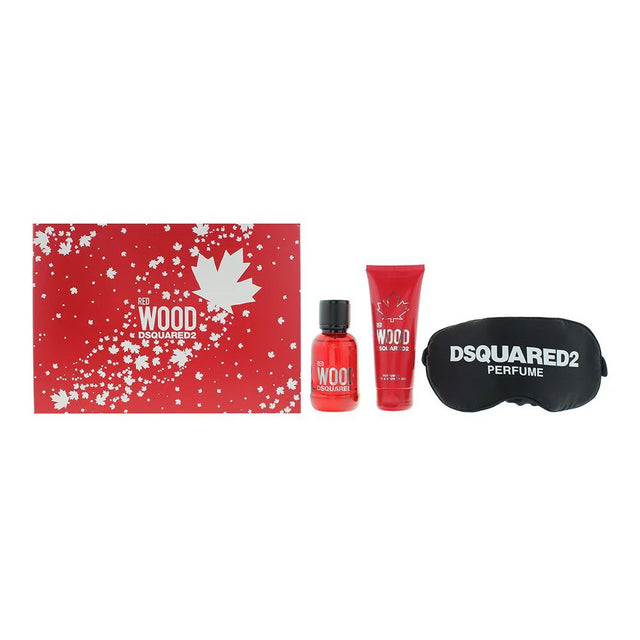 Set Dsquared 2: Red Wood, Eau De Toilette, For Women, 50 ml + Red Wood, Shower Gel & Shampoo 2-In-1, 50 ml + Dsquared, Sleep Mask, Black, Universal  Dsquared 2 - Nutra Best Bulgaria