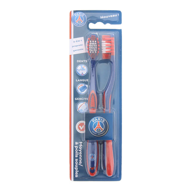 Set Duo, Epl, Paris Saint-Germain, Toothbrush, Blue & Red, 2 pcs  Epl - Nutra Best Bulgaria