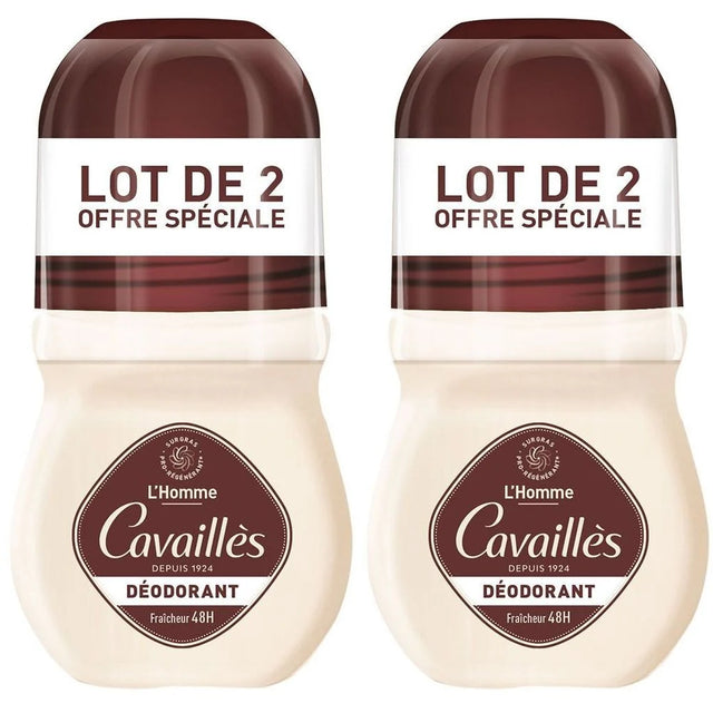 Set Duo, Roge Cavailles, L'Homme, 48h Protection, Deodorant Roll-On, For Men, 2 pcs, 50 ml  Roge Cavailles - Nutra Best Bulgaria