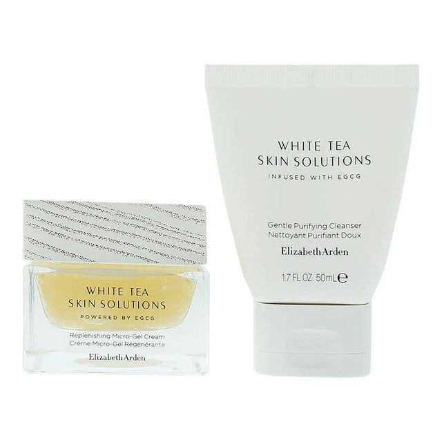Set Elizabeth Arden: White Tea Skin Solutions, Purifying, Cleansing Cream, 50 ml + White Tea Skin Solutions, Replenishing, Gel Cream, For Face, 50 ml  Elizabeth Arden - Nutra Best Bulgaria