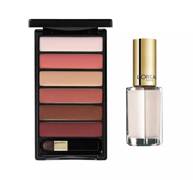Set L'Oreal Paris: Color Riche La Palette Matte, Lip Palette, Nude, 6 g + Color Riche Le Vernis, Nail Polish, 961, Silky Fawn, 5 ml  L`Oreal Paris - Nutra Best Bulgaria