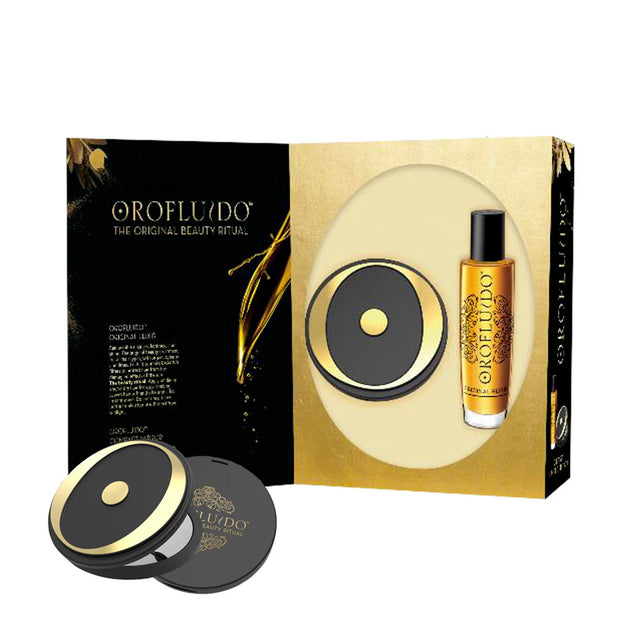Set Revlon: Orofluido, Hair Oil, For Hydrate/Detangle & Shine, 100 ml + Compact Mirror, Black  Revlon - Nutra Best Bulgaria
