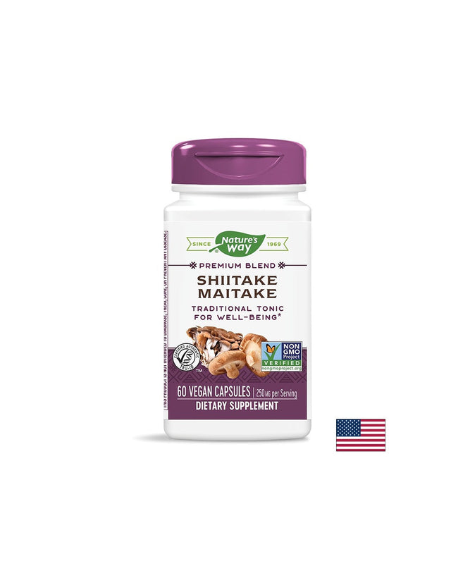 Shiitake & Maitake 250 mg - 60 капсули  Nature’s Way - Nutra Best Bulgaria