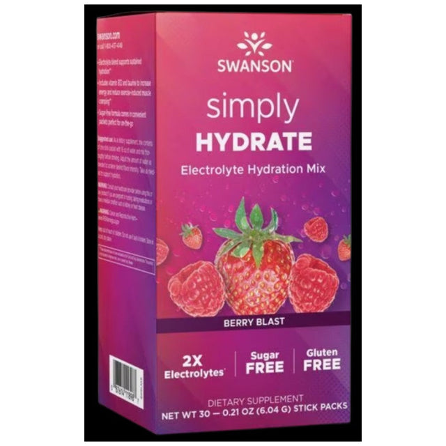 Simply HYDRATE | Sugar Free Electrolyte Hydration Mix - 30 Пакета  Swanson - Nutra Best Bulgaria