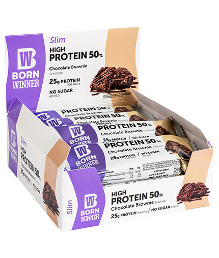 Slim 50% High Protein Bar - 12 x 50 грама  Born Winner - Nutra Best Bulgaria