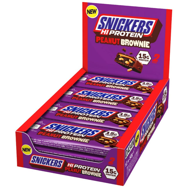 Snickers HiProtein Bar | Peanut Brownie - 12 x 50 грама  Snickers and Mars - Nutra Best Bulgaria